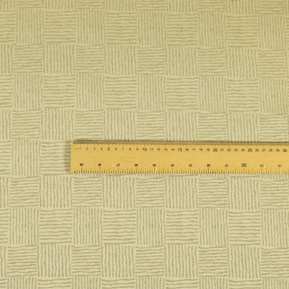 Noah Beige Colour Gingham Stripe Pattern Upholstery Fabrics CTR-1088 - Roman Blinds