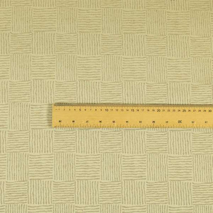 Noah Beige Colour Gingham Stripe Pattern Upholstery Fabrics CTR-1088