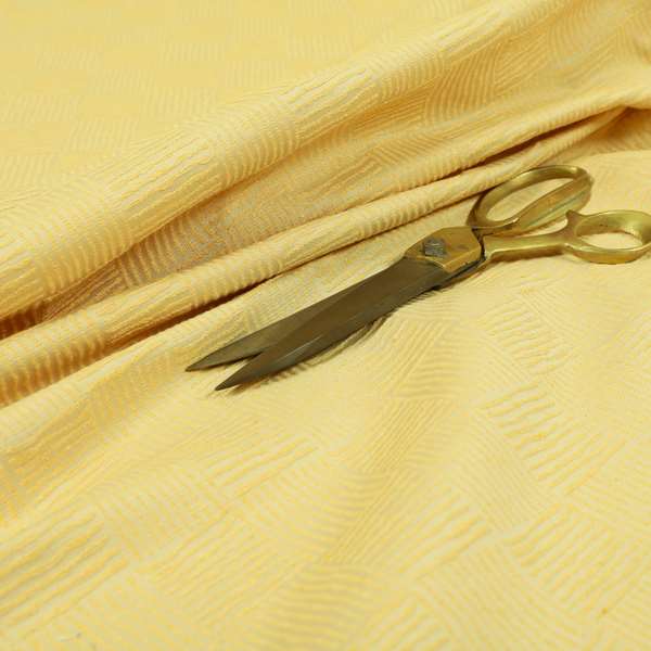 Noah Yellow Colour Gingham Stripe Pattern Upholstery Fabrics CTR-1089 - Roman Blinds