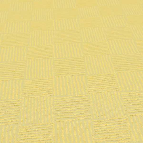 Noah Yellow Colour Gingham Stripe Pattern Upholstery Fabrics CTR-1089 - Roman Blinds