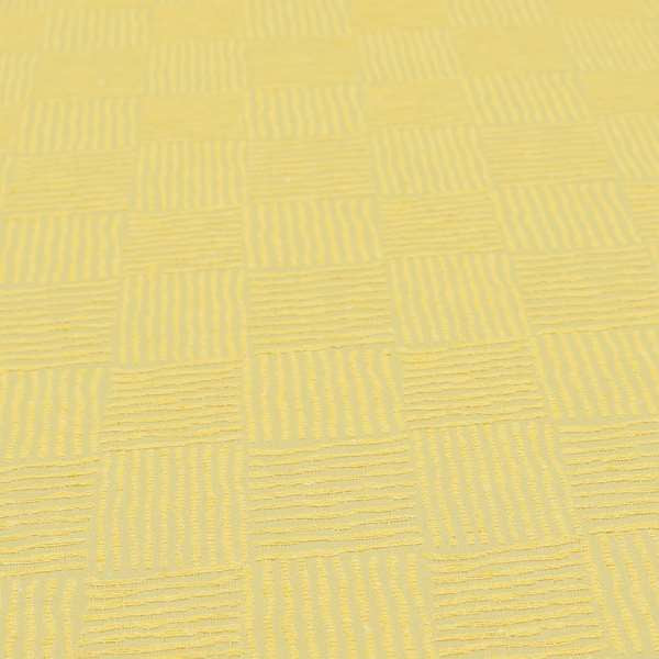 Noah Yellow Colour Gingham Stripe Pattern Upholstery Fabrics CTR-1089