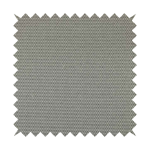 Elemental Collection Chevron Pattern Soft Wool Textured Grey White Colour Upholstery Fabric CTR-109 - Roman Blinds