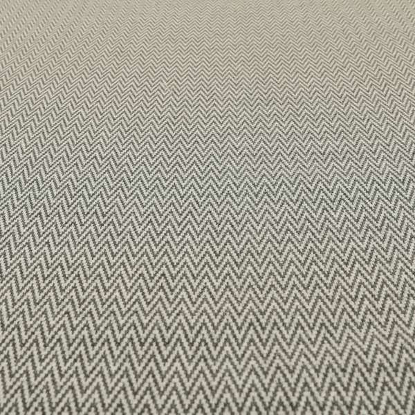 Elemental Collection Chevron Pattern Soft Wool Textured Grey White Colour Upholstery Fabric CTR-109 - Roman Blinds