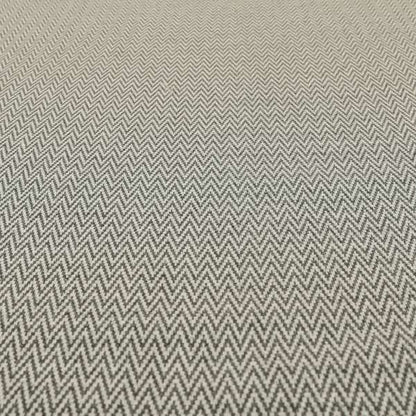 Elemental Collection Chevron Pattern Soft Wool Textured Grey White Colour Upholstery Fabric CTR-109 - Roman Blinds