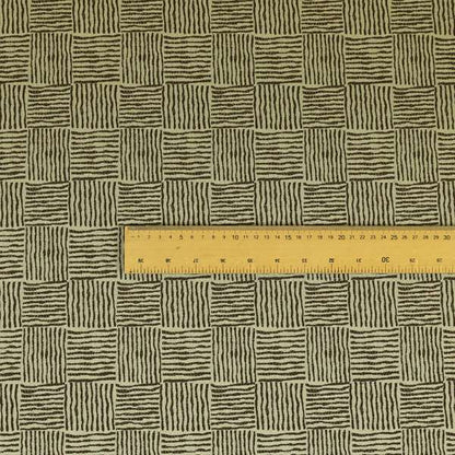 Noah Brown Colour Gingham Stripe Pattern Upholstery Fabrics CTR-1092 - Roman Blinds