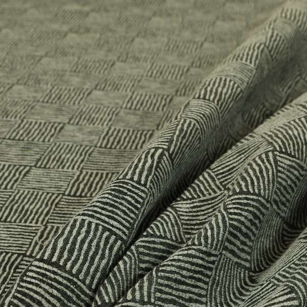 Noah Black Grey Colour Gingham Stripe Pattern Upholstery Fabrics CTR-1093 - Handmade Cushions