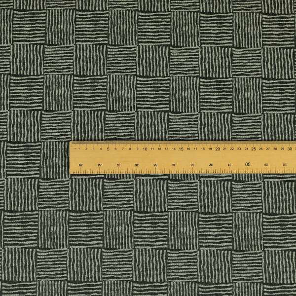 Noah Black Grey Colour Gingham Stripe Pattern Upholstery Fabrics CTR-1093