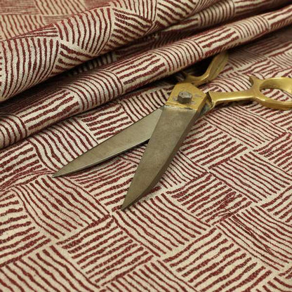 Noah Pink Colour Gingham Stripe Pattern Upholstery Fabrics CTR-1096 - Roman Blinds