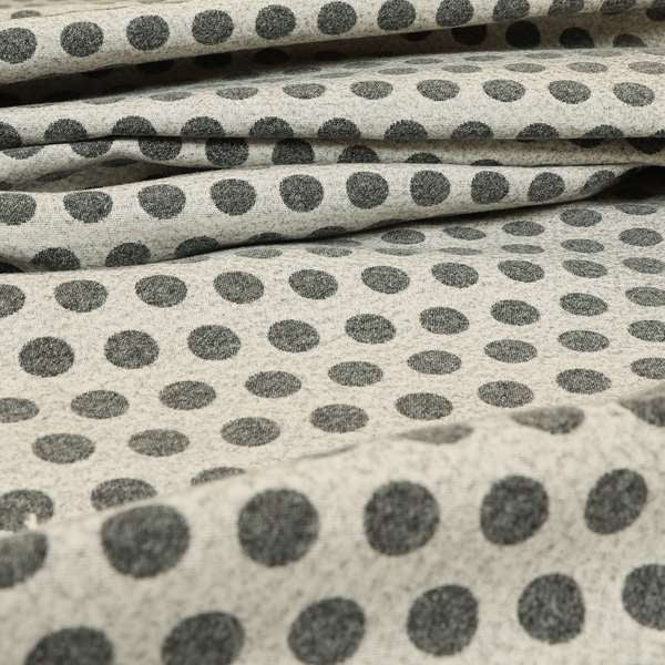 Elemental Collection Dotted Pattern Soft Wool Textured Grey White Colour Upholstery Fabric CTR-110 - Roman Blinds