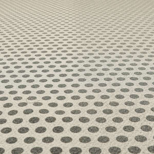 Elemental Collection Dotted Pattern Soft Wool Textured Grey White Colour Upholstery Fabric CTR-110