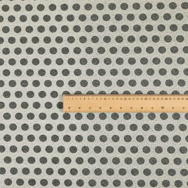 Elemental Collection Dotted Pattern Soft Wool Textured Grey White Colour Upholstery Fabric CTR-110