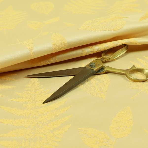 Pelham Autumnal Floral Pattern In Yellow Colour Furnishing Upholstery Fabric CTR-1100 - Made To Measure Curtains