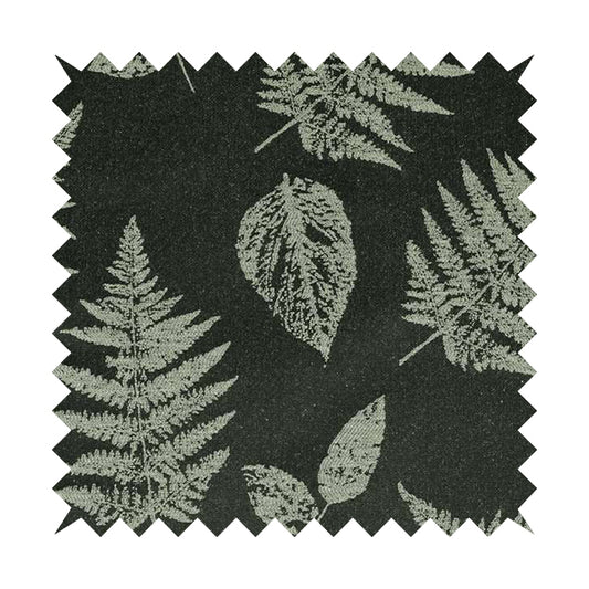 Pelham Autumnal Floral Pattern In Black Grey Colour Furnishing Upholstery Fabric CTR-1105