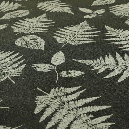 Pelham Autumnal Floral Pattern In Black Grey Colour Furnishing Upholstery Fabric CTR-1105 - Roman Blinds