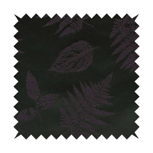 Pelham Autumnal Floral Pattern In Black Purple Colour Furnishing Upholstery Fabric CTR-1107