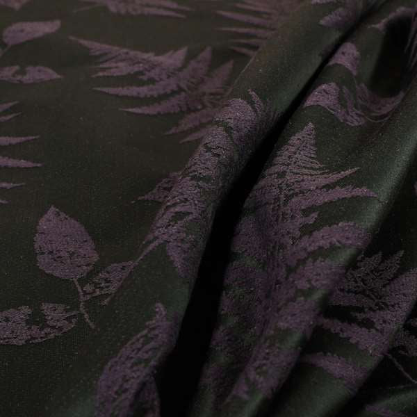 Pelham Autumnal Floral Pattern In Black Purple Colour Furnishing Upholstery Fabric CTR-1107 - Made To Measure Curtains