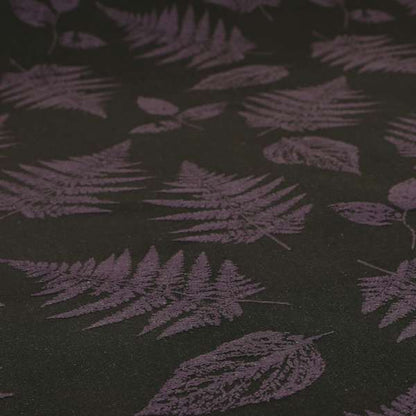 Pelham Autumnal Floral Pattern In Black Purple Colour Furnishing Upholstery Fabric CTR-1107 - Roman Blinds