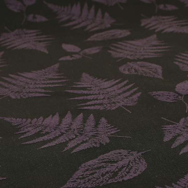 Pelham Autumnal Floral Pattern In Black Purple Colour Furnishing Upholstery Fabric CTR-1107 - Made To Measure Curtains