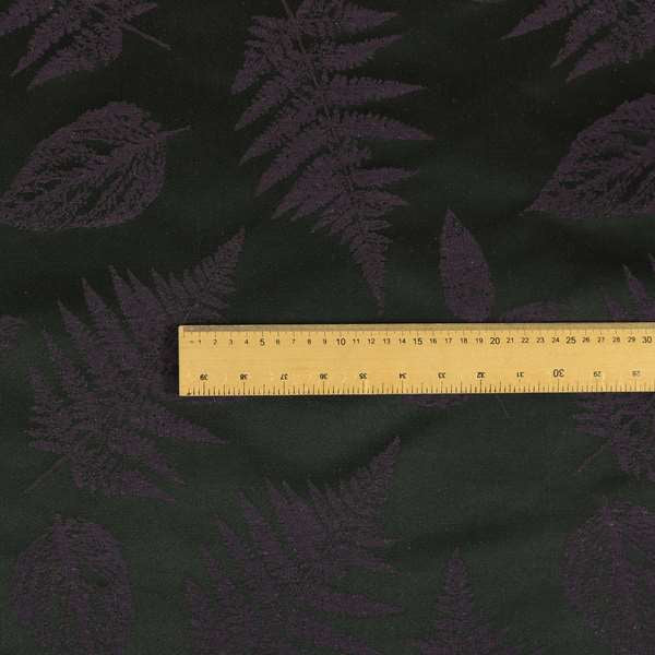 Pelham Autumnal Floral Pattern In Black Purple Colour Furnishing Upholstery Fabric CTR-1107 - Made To Measure Curtains