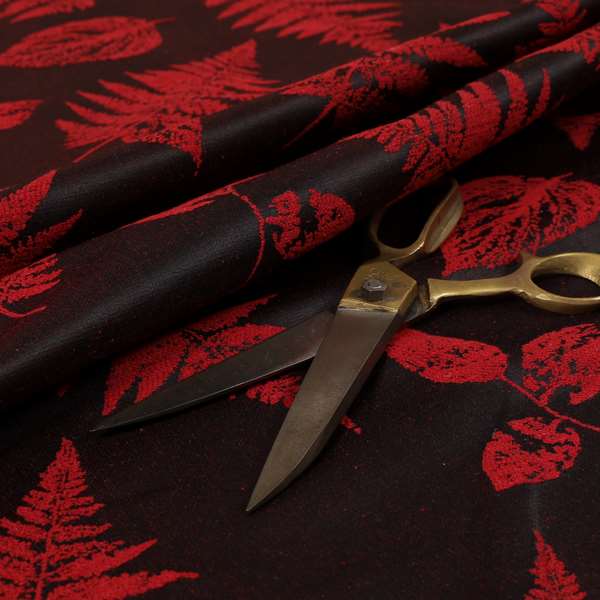 Pelham Autumnal Floral Pattern In Red Colour Furnishing Upholstery Fabric CTR-1109 - Made To Measure Curtains