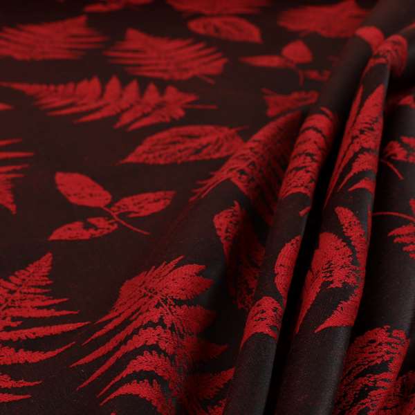 Pelham Autumnal Floral Pattern In Red Colour Furnishing Upholstery Fabric CTR-1109 - Roman Blinds