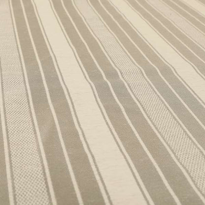 Bangalore Striped Pattern Chenille Material In White Silver Colour Upholstery Fabric CTR-1111 - Handmade Cushions