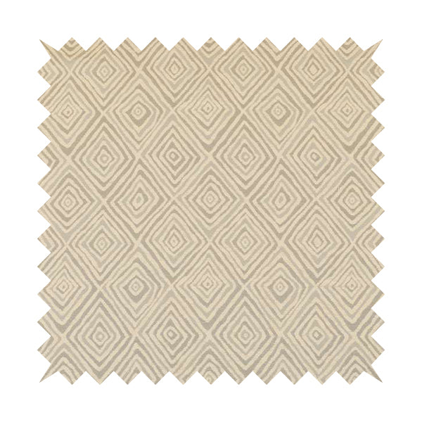 Manali Geometric Pattern Chenille Material In White Silver Colour Upholstery Fabric CTR-1112 - Handmade Cushions