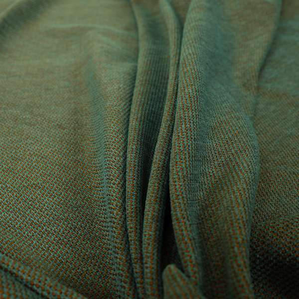 Surat Plain Textured Chenille Material In Blue Teal Orange Colour Upholstery Fabric CTR-1116 - Made To Measure Curtains