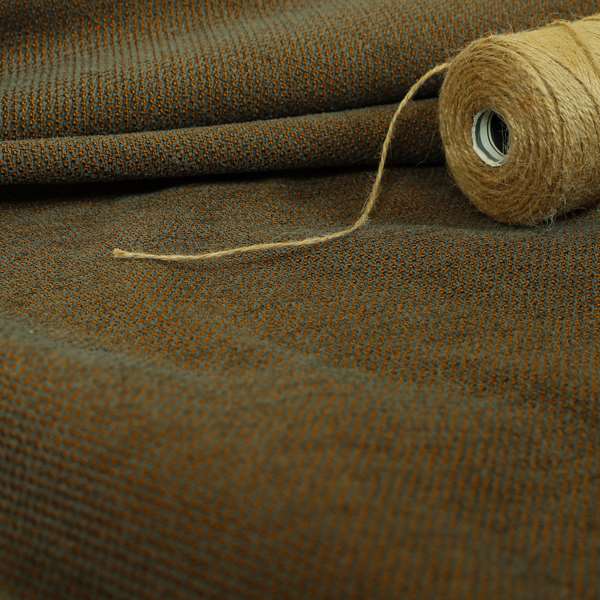 Surat Plain Textured Chenille Material In Grey Orange Colour Upholstery Fabric CTR-1119 - Made To Measure Curtains