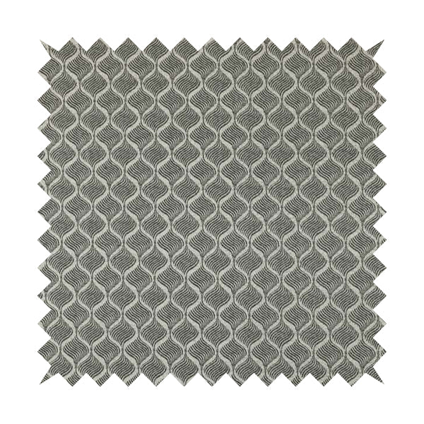 Elemental Collection Small Motif Pattern Soft Wool Textured Grey White Colour Upholstery Fabric CTR-112 - Handmade Cushions