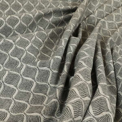 Elemental Collection Small Motif Pattern Soft Wool Textured Grey White Colour Upholstery Fabric CTR-112 - Made To Measure Curtains