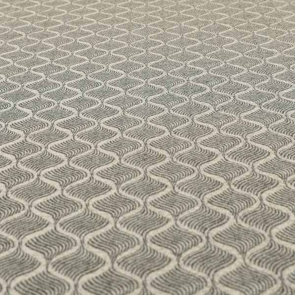 Elemental Collection Small Motif Pattern Soft Wool Textured Grey White Colour Upholstery Fabric CTR-112 - Roman Blinds
