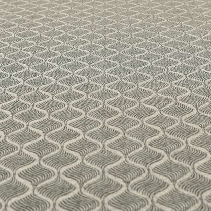 Elemental Collection Small Motif Pattern Soft Wool Textured Grey White Colour Upholstery Fabric CTR-112 - Roman Blinds