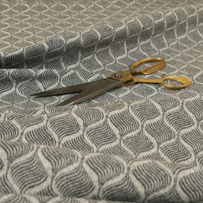 Elemental Collection Small Motif Pattern Soft Wool Textured Grey White Colour Upholstery Fabric CTR-112 - Roman Blinds