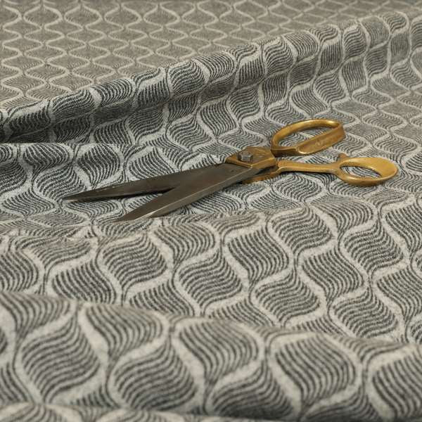 Elemental Collection Small Motif Pattern Soft Wool Textured Grey White Colour Upholstery Fabric CTR-112 - Made To Measure Curtains