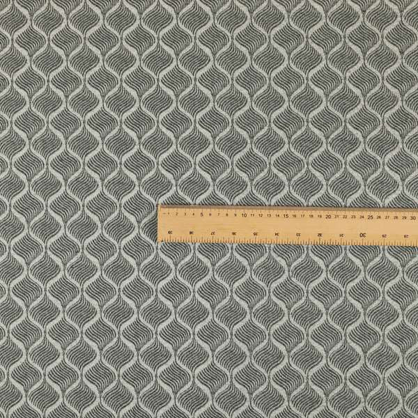 Elemental Collection Small Motif Pattern Soft Wool Textured Grey White Colour Upholstery Fabric CTR-112 - Made To Measure Curtains