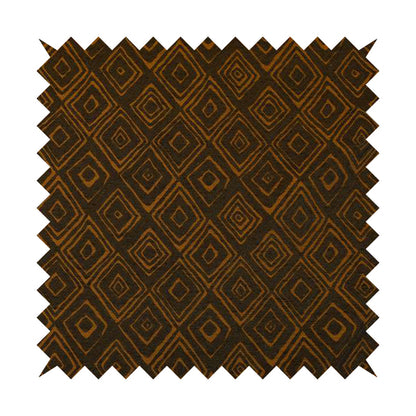 Manali Geometric Pattern Chenille Material In Brown Colour Upholstery Fabric CTR-1121 - Handmade Cushions