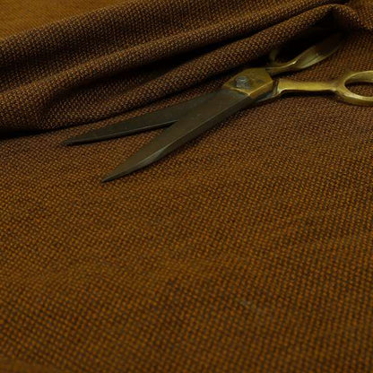 Surat Plain Textured Chenille Material In Brown Orange Colour Upholstery Fabric CTR-1122 - Made To Measure Curtains