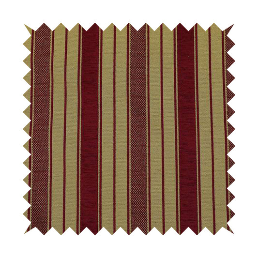 Bangalore Striped Pattern Chenille Material In Purple Gold Colour Upholstery Fabric CTR-1126