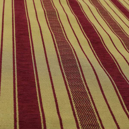 Bangalore Striped Pattern Chenille Material In Purple Gold Colour Upholstery Fabric CTR-1126