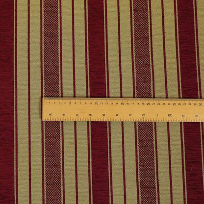 Bangalore Striped Pattern Chenille Material In Purple Gold Colour Upholstery Fabric CTR-1126 - Made To Measure Curtains