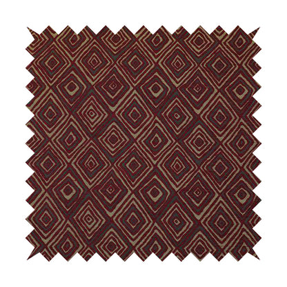 Manali Geometric Pattern Chenille Material In Purple Colour Upholstery Fabric CTR-1127 - Roman Blinds