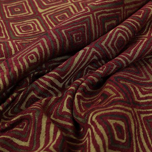 Manali Geometric Pattern Chenille Material In Purple Colour Upholstery Fabric CTR-1127