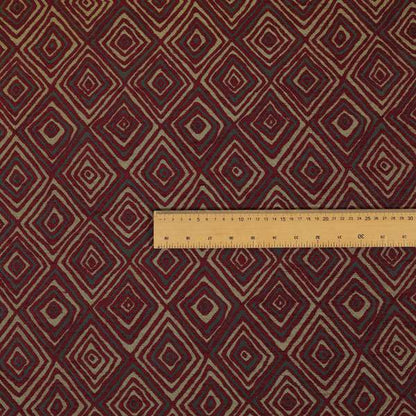 Manali Geometric Pattern Chenille Material In Purple Colour Upholstery Fabric CTR-1127 - Roman Blinds