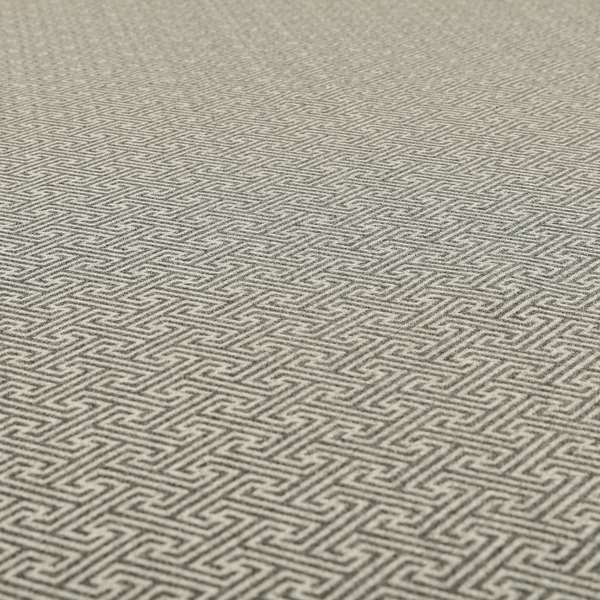 Elemental Collection Geometric Pattern Soft Wool Textured Grey White Colour Upholstery Fabric CTR-113 - Roman Blinds