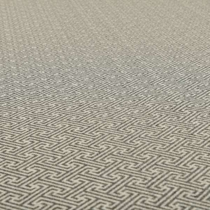 Elemental Collection Geometric Pattern Soft Wool Textured Grey White Colour Upholstery Fabric CTR-113