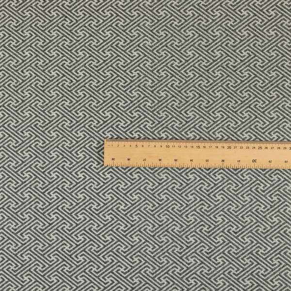 Elemental Collection Geometric Pattern Soft Wool Textured Grey White Colour Upholstery Fabric CTR-113 - Roman Blinds