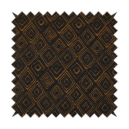 Manali Geometric Pattern Chenille Material In Blue Orange Colour Upholstery Fabric CTR-1130 - Roman Blinds