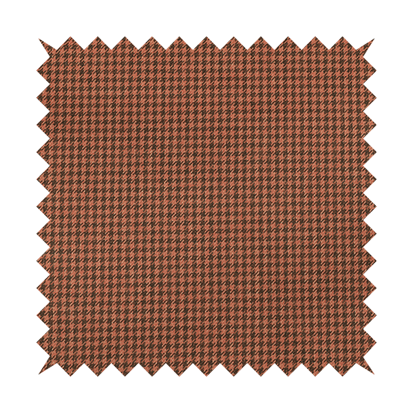 Berwick Houndstooth Pattern Jacquard Flat Weave Orange Colour Upholstery Furnishing Fabric CTR-1138 - Made To Measure Curtains