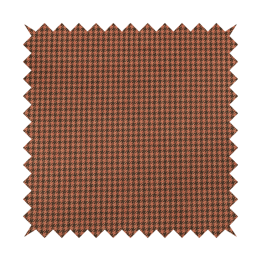 Berwick Houndstooth Pattern Jacquard Flat Weave Orange Colour Upholstery Furnishing Fabric CTR-1138